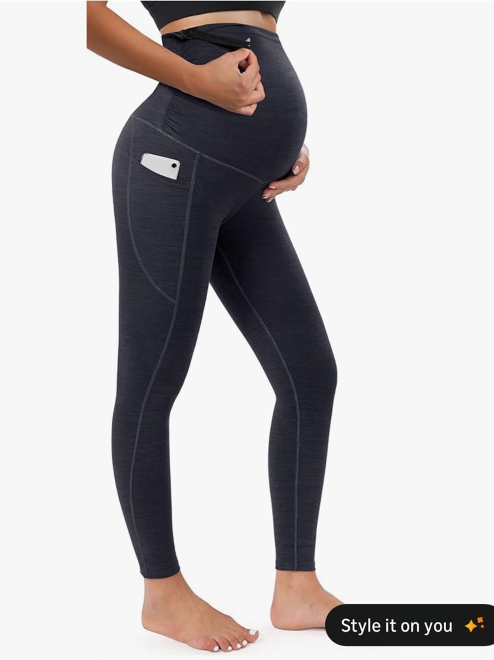 Heathyoga Maternity Leggings with Pockets - Pregnancy Yoga Pants Size Small NWT